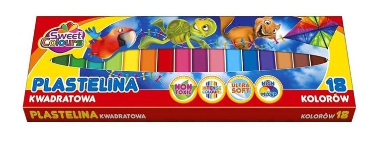 Sweet Colours, plastelina kwadratowa, 18 kolorów