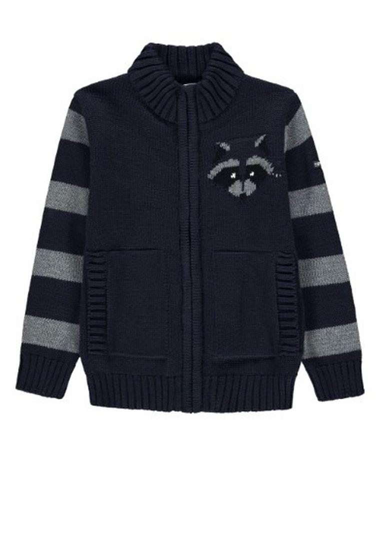 Sweter chłopięcy, rozpinany, granatowy, Esprit