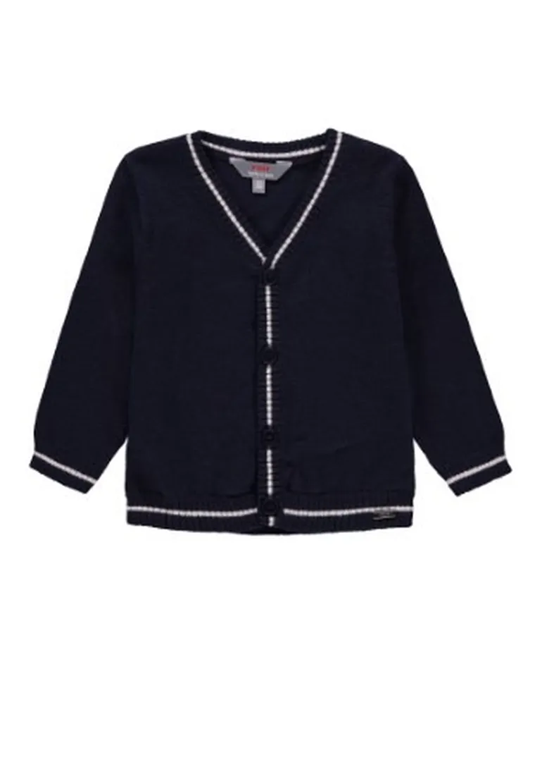 Sweter chłopięcy, rozpinany, granatowy, Kanz