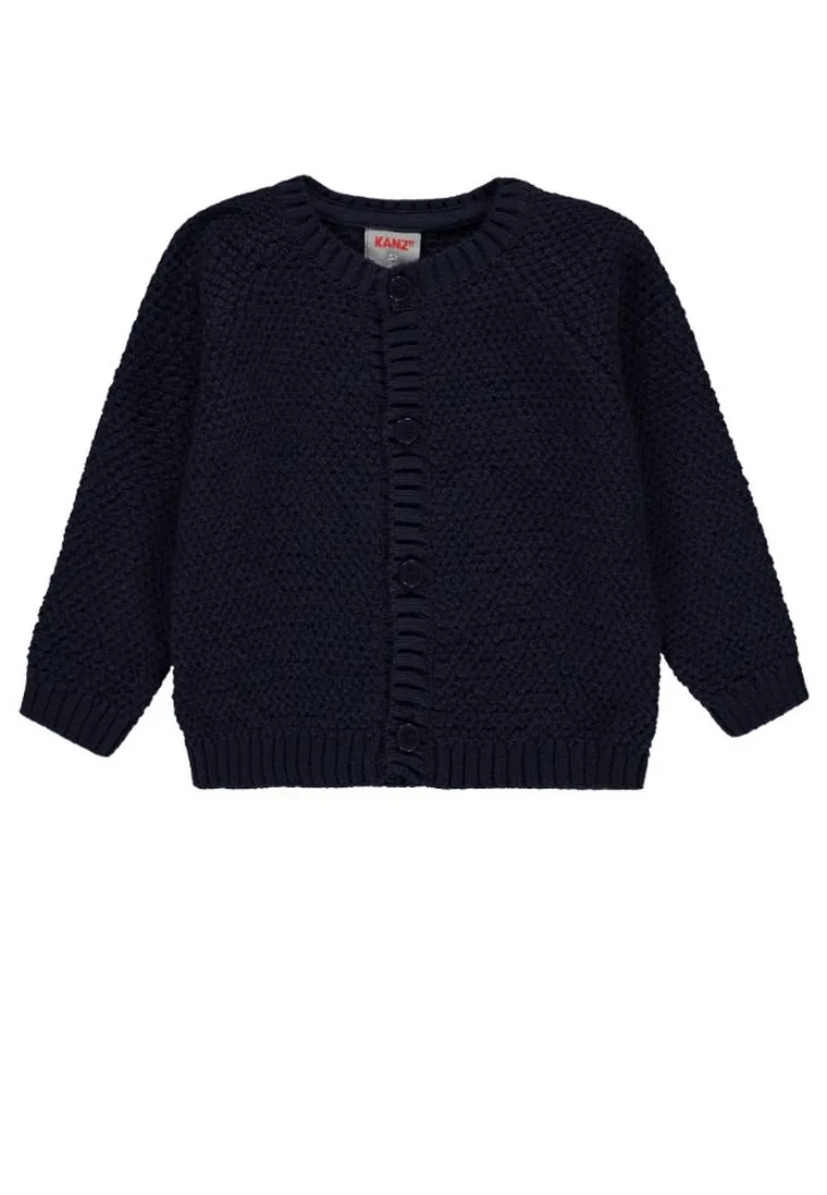 Sweter chłopięcy, rozpinany, granatowy, Kanz