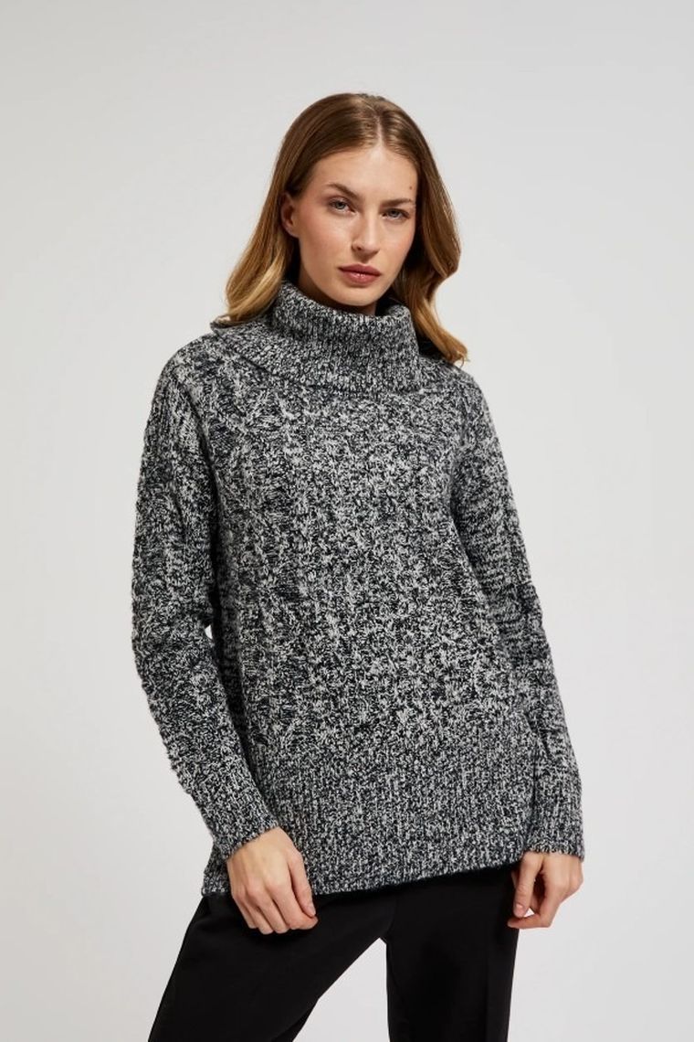 Sweter damski, czarny, Moodo