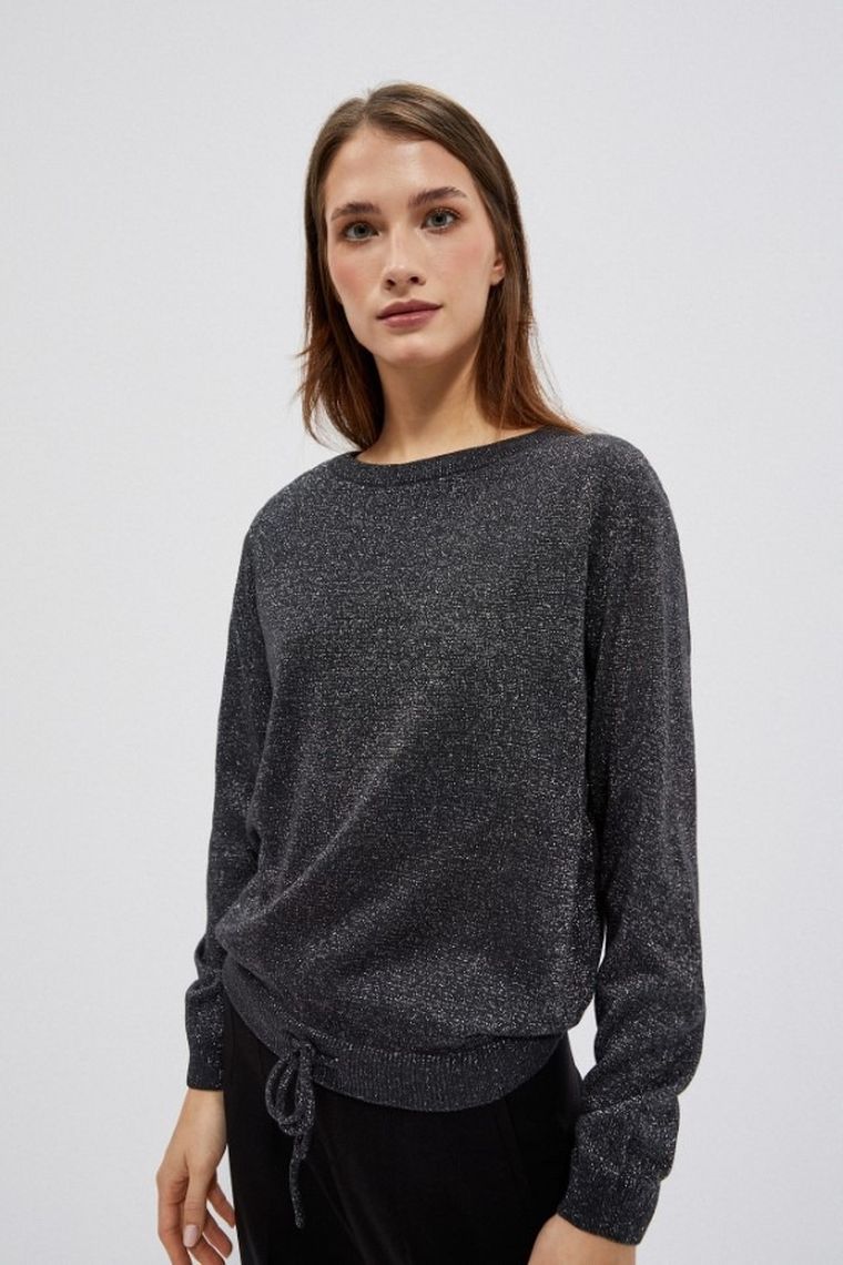 Sweter damski, grafitowy, Moodo