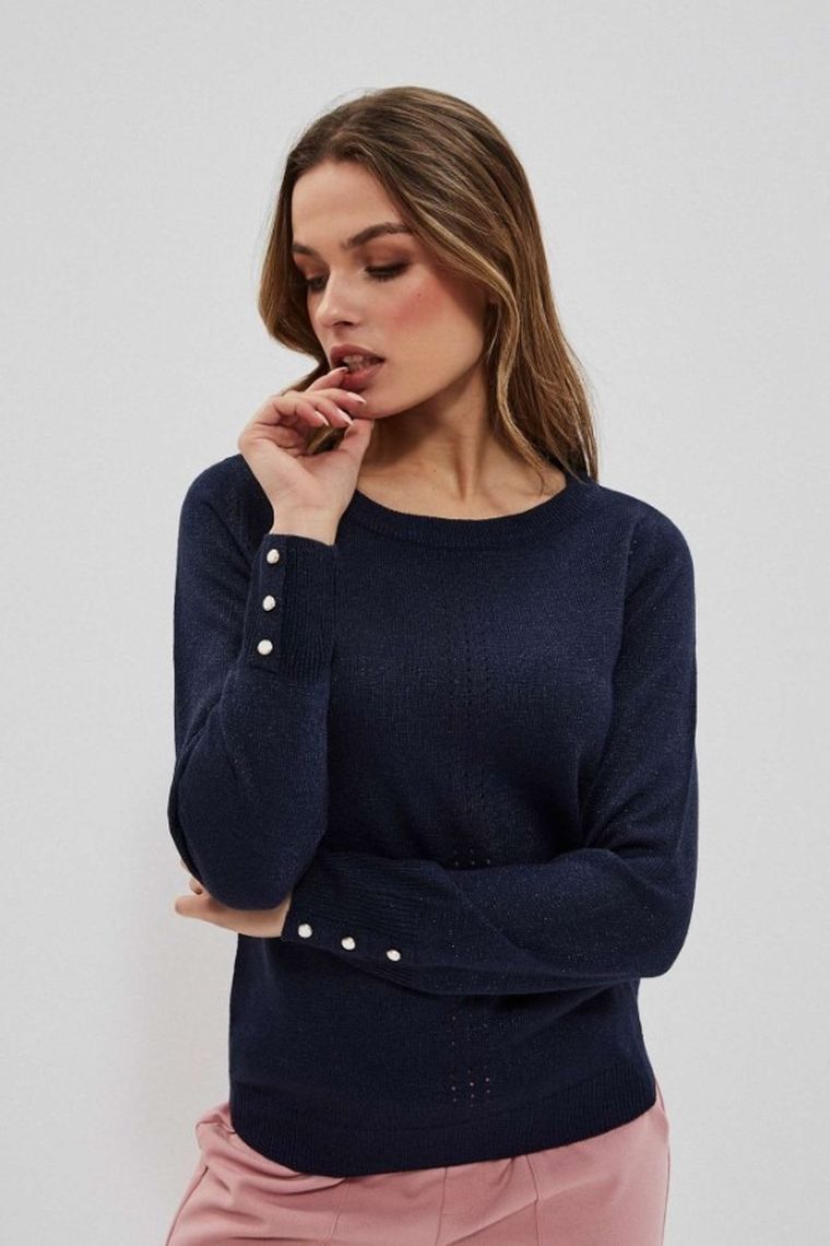 Sweter damski, granatowy, Moodo