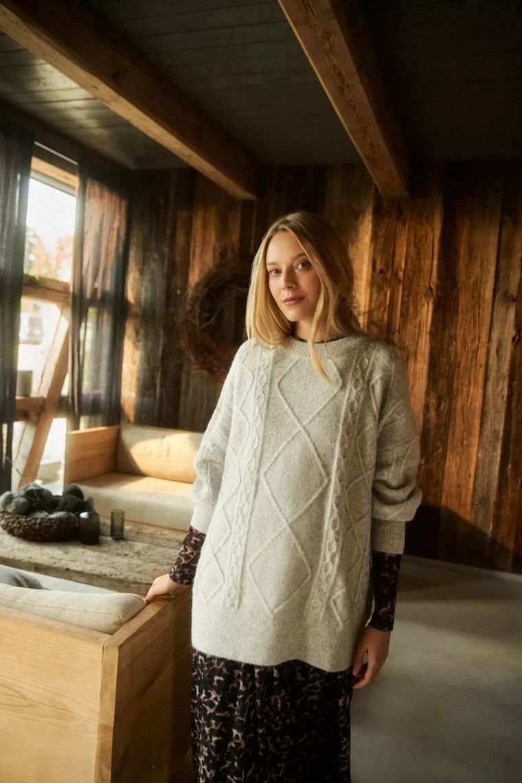 Sweter damski, szary, Moodo