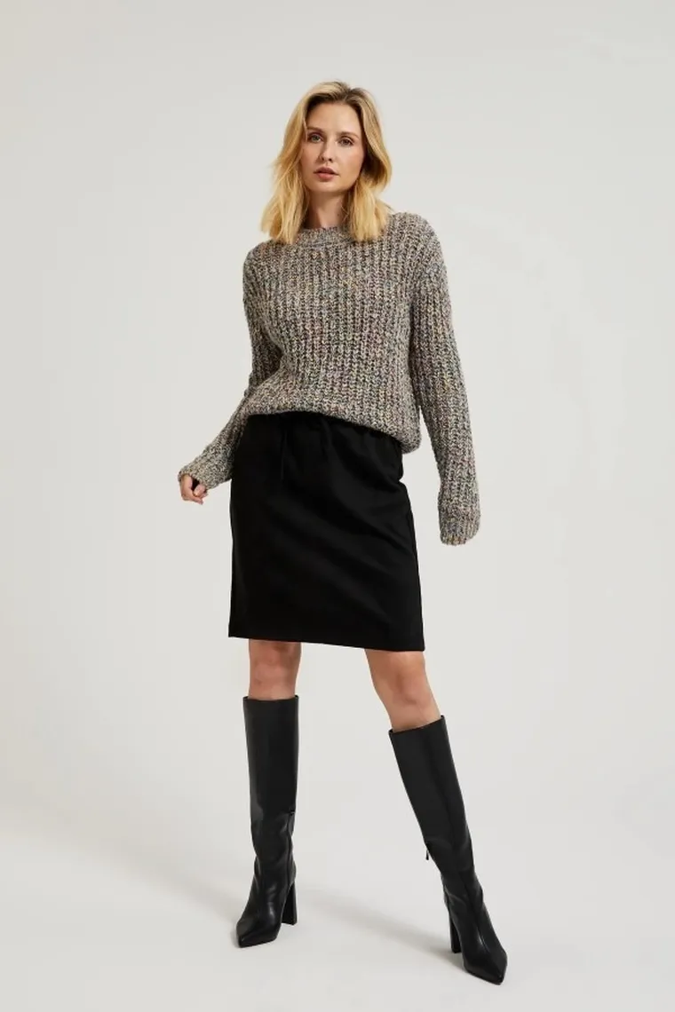 Sweter damski, szary, Moodo