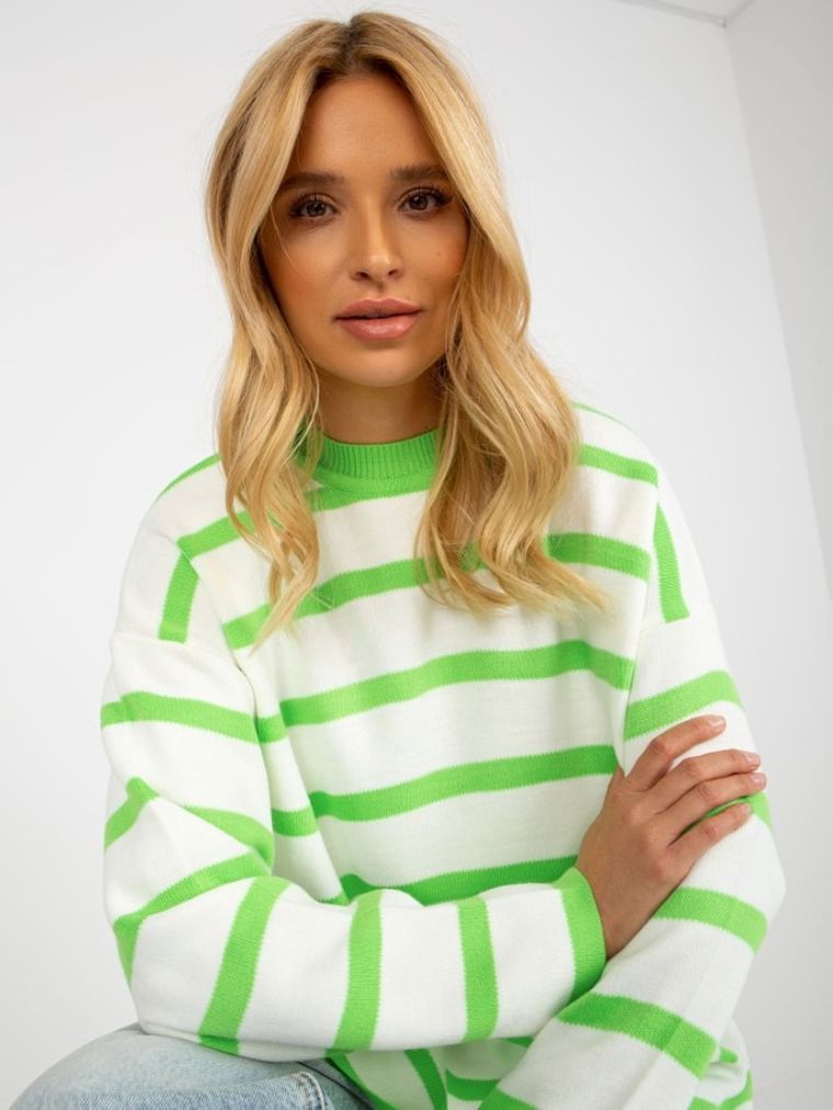 Sweter damski z wełną, oversize, mix, Rue Paris