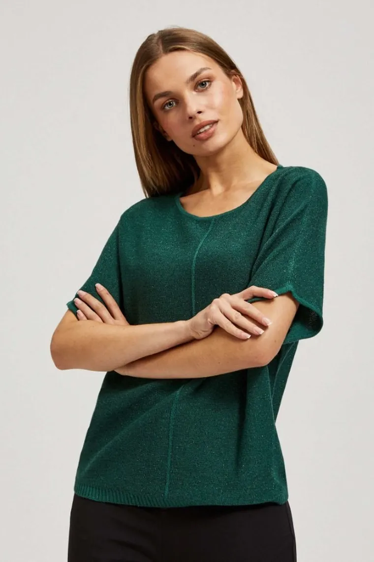 Sweter damski, zielony, Moodo