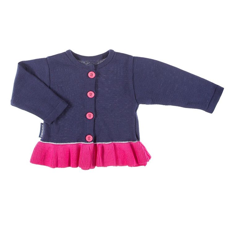 Sweter dziewczęcy, rozpinany, granatowy, Eevi