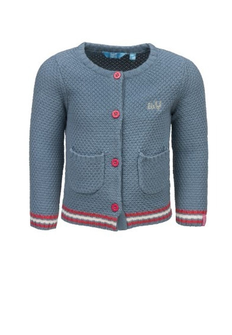 Sweter dziewczęcy rozpinany, niebieski, Lief