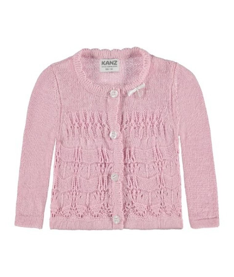 Sweter dziewczęcy, rozpinany, różowy, Kanz