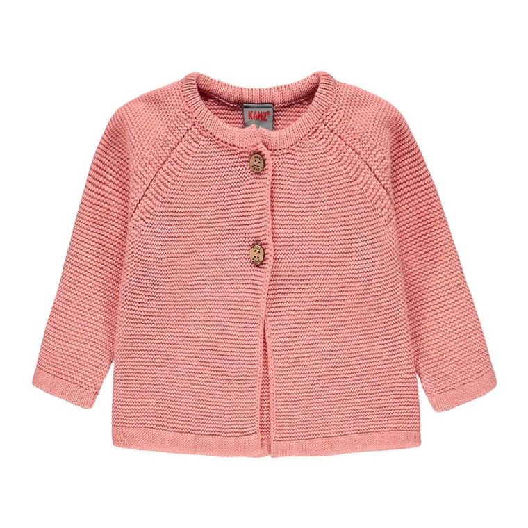 Sweter dziewczęcy, rozpinany, różowy, Kanz