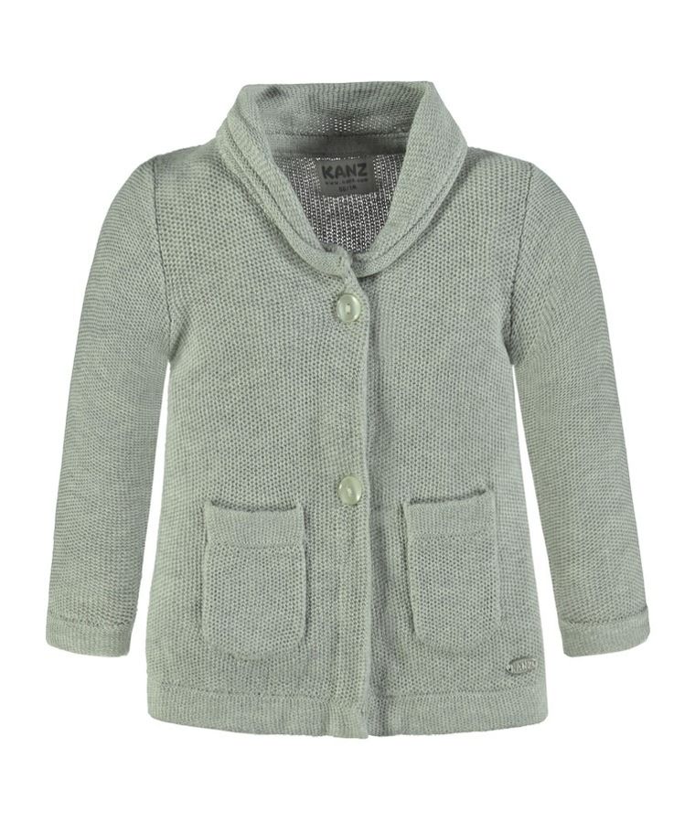 Sweter dziewczęcy, rozpinany, szary, Kanz