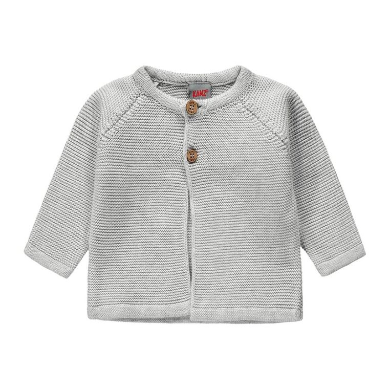 Sweter dziewczęcy, rozpinany, szary, Kanz