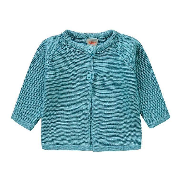 Sweter dziewczęcy, rozpinany, turkusowy, Kanz
