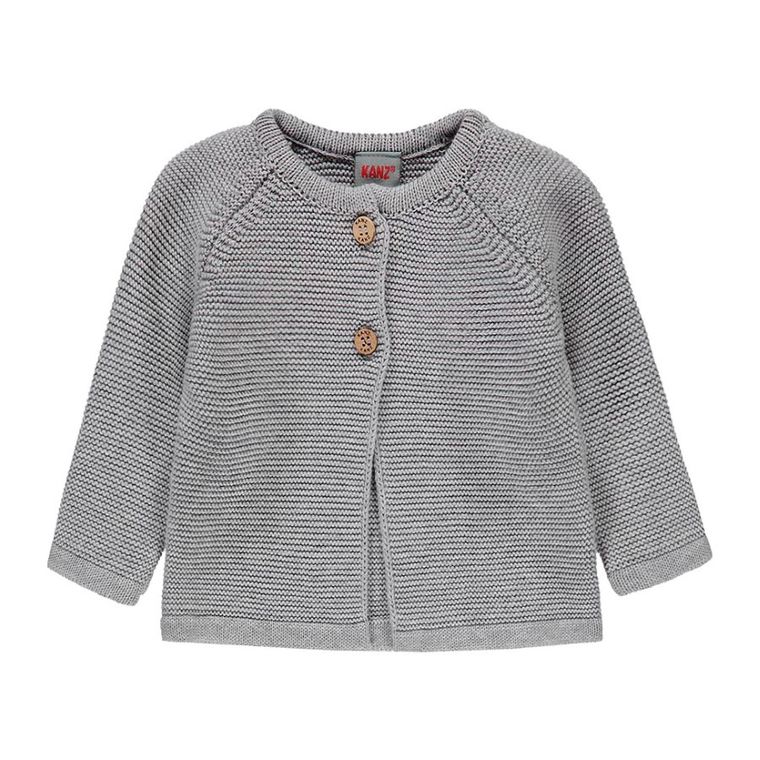 Sweter niemowlęcy, rozpinany, szary, Kanz