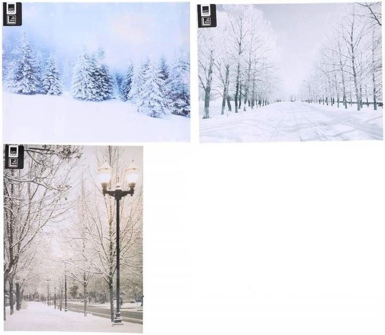 Świąteczna dekoracja, obraz, 16 lampek, 40-30 cm