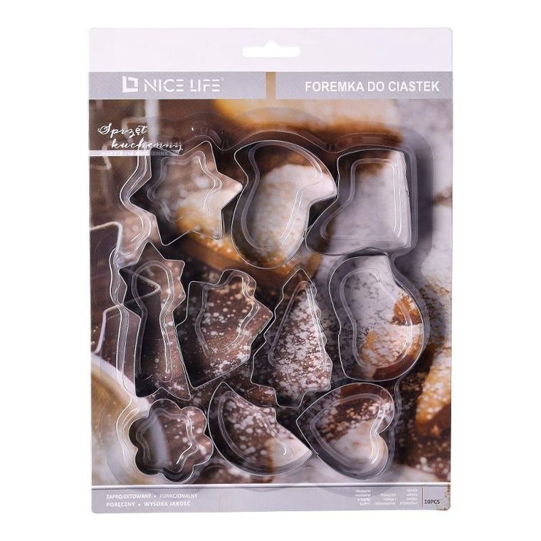 Świąteczne foremki do wycinania ciastek, 10 szt.