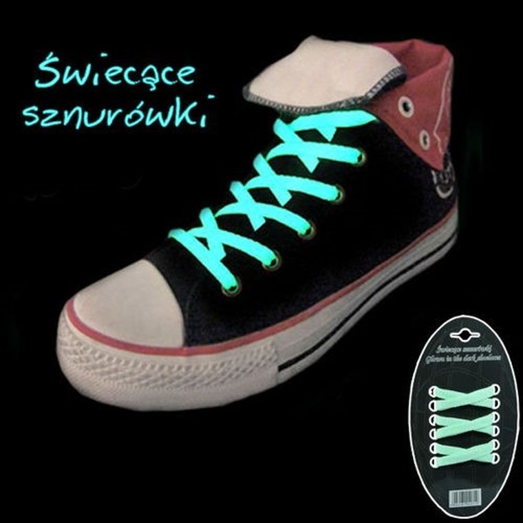 Świecące sznurówki, zielone