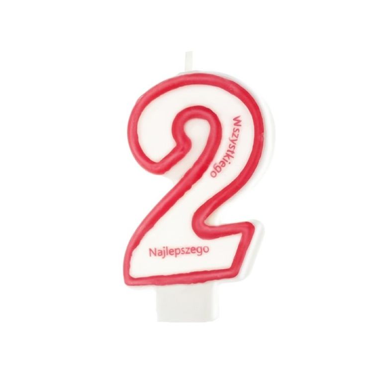 Świeczka urodzinowa, wszystkiego najlepszego, cyferka 2