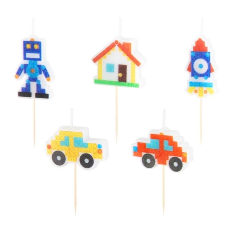 Świeczki urodzinowe, klocki, 5 szt.