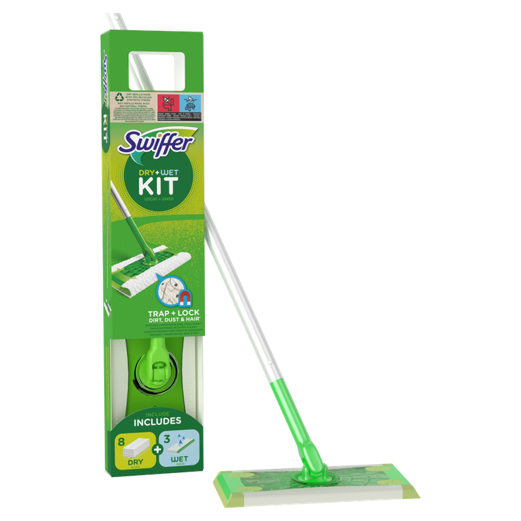 Swiffer, zestaw do sprzątania podłóg, mop i ściereczki do kurzu