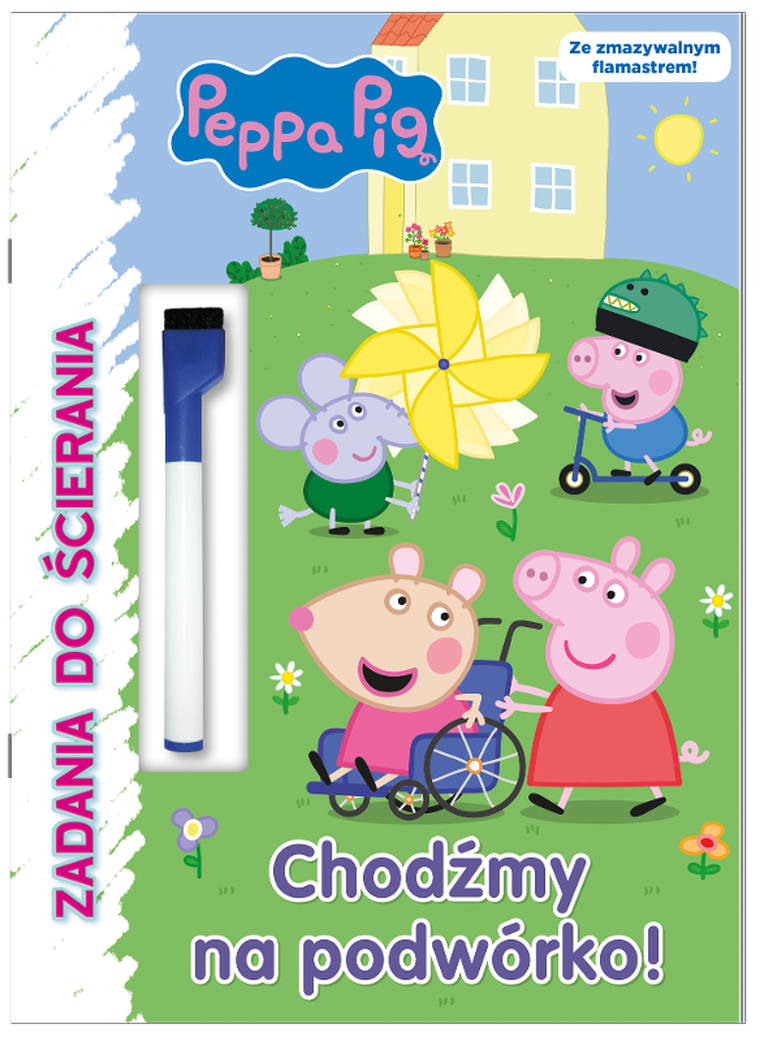 Świnka Peppa. Chodźmy na podwórko! Zadania do ścierania