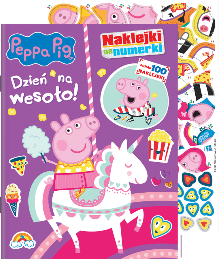 Świnka Peppa. Dzień na wesoło. Naklejki na numerki