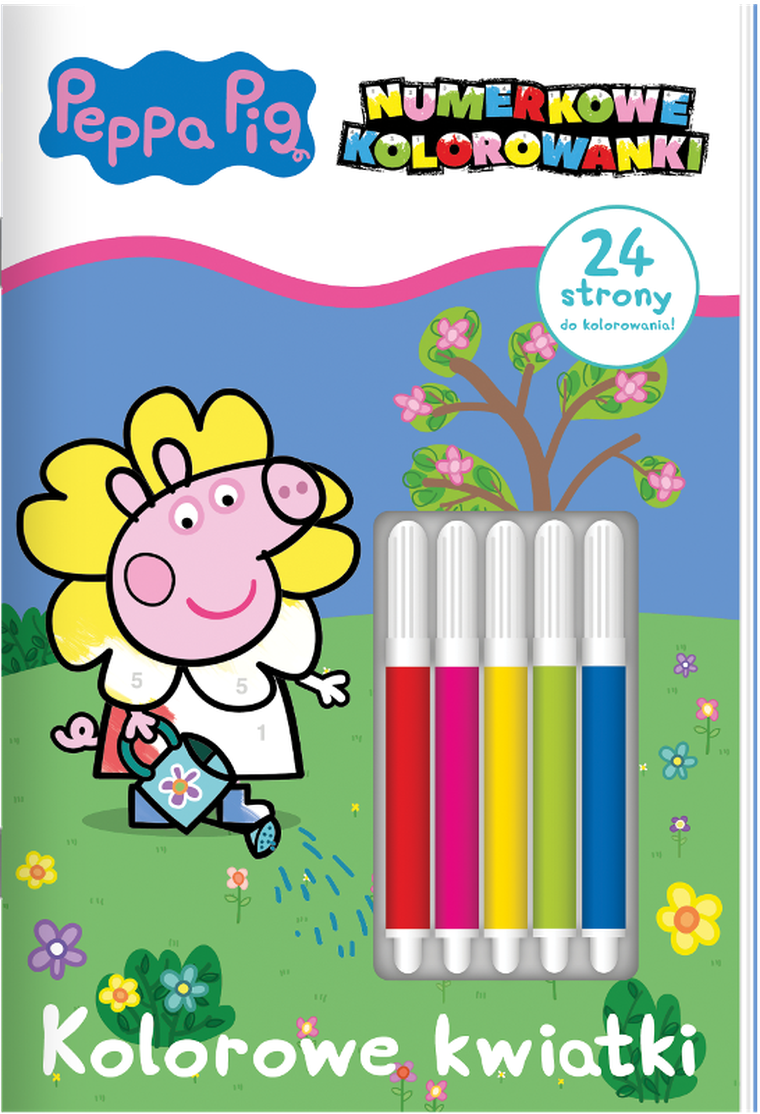 Świnka Peppa. Kolorowe kwiatki. Numerkowe kolorowanki