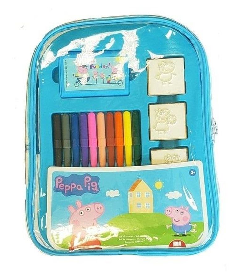 Świnka Peppa, pieczątki w plecaku
