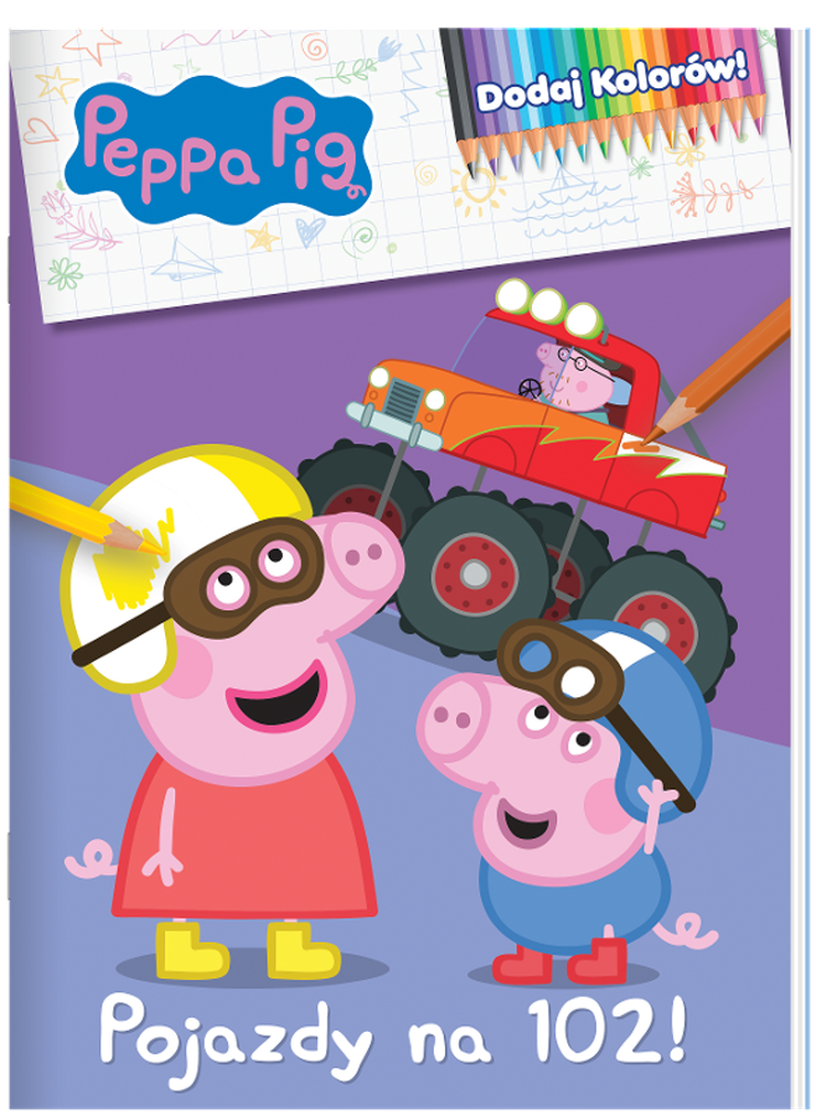 Świnka Peppa. Pojazdy na 102! Dodaj kolorów