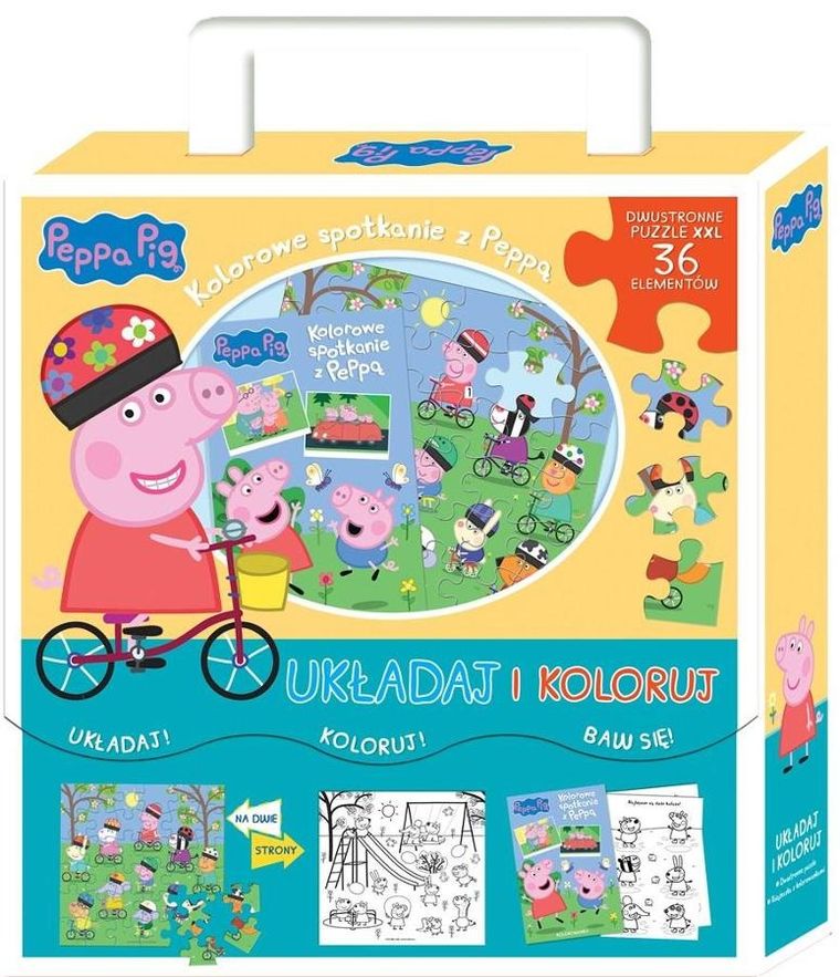 Świnka Peppa. Układaj i koloruj