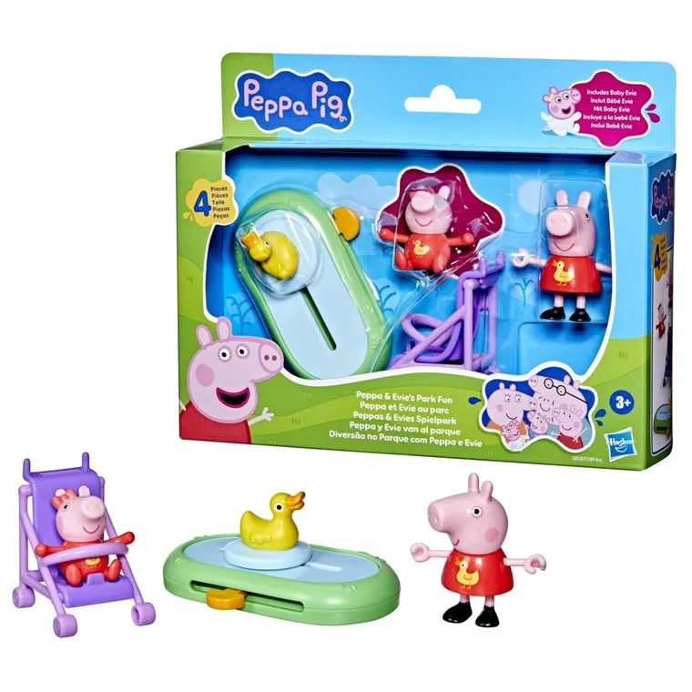 Świnka Peppa, Wesołe Chwile, Peppa i Evie w parku, figurki i akcesoria