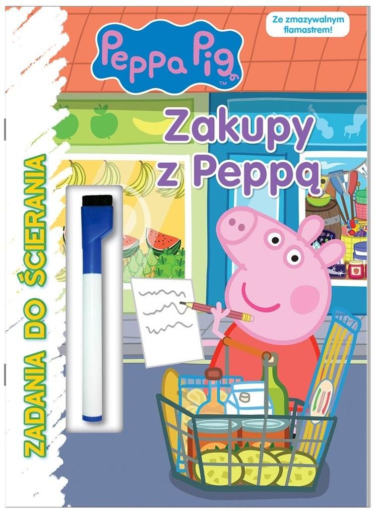 Świnka Peppa. Zadania do ścierania. Zakupy z Peppą!