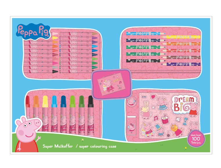 Świnka Peppa, zestaw artystyczny do kolorowania, 100 szt.
