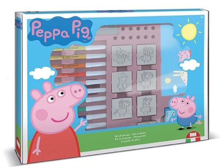 Świnka Peppa, zestaw kreatywny, pieczątki, maxi