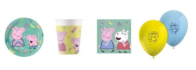 Świnka Peppa, zestaw urodzinowy, 44 elementy