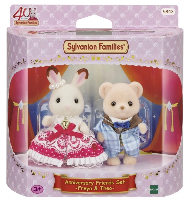 Sylvanian Families, 40th Anniversary, Przyjęcie urodzinowe, Freya & Theo, zestaw figurek, 5843