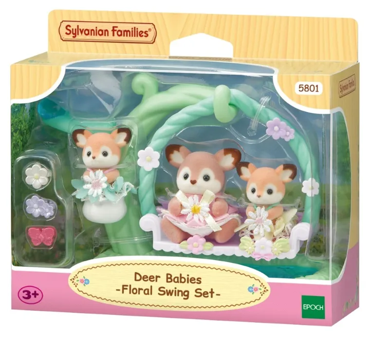 Sylvanian Families, Jelonki na kwiatowej huśtawce, zestaw z figurkami, 5801