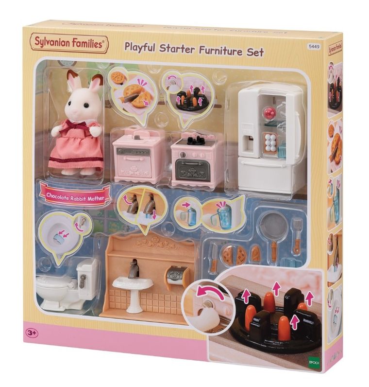 Sylvanian Families, kompletny zestaw urządzeń domowych, zestaw z figurką, 5449