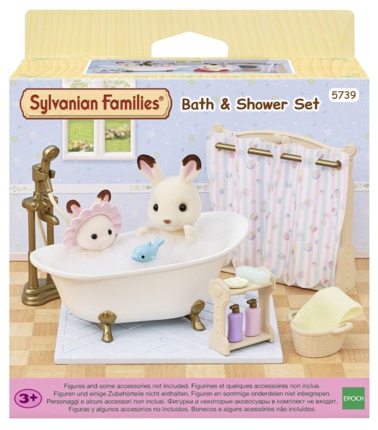Sylvanian Families, Łazienka z wanną i prysznicem, zestaw akcesoriów, 5739