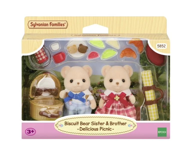 Sylvanian Families, Piknik rodzeństwa ciasteczkowych misiów, zestaw z figurkami, 5852