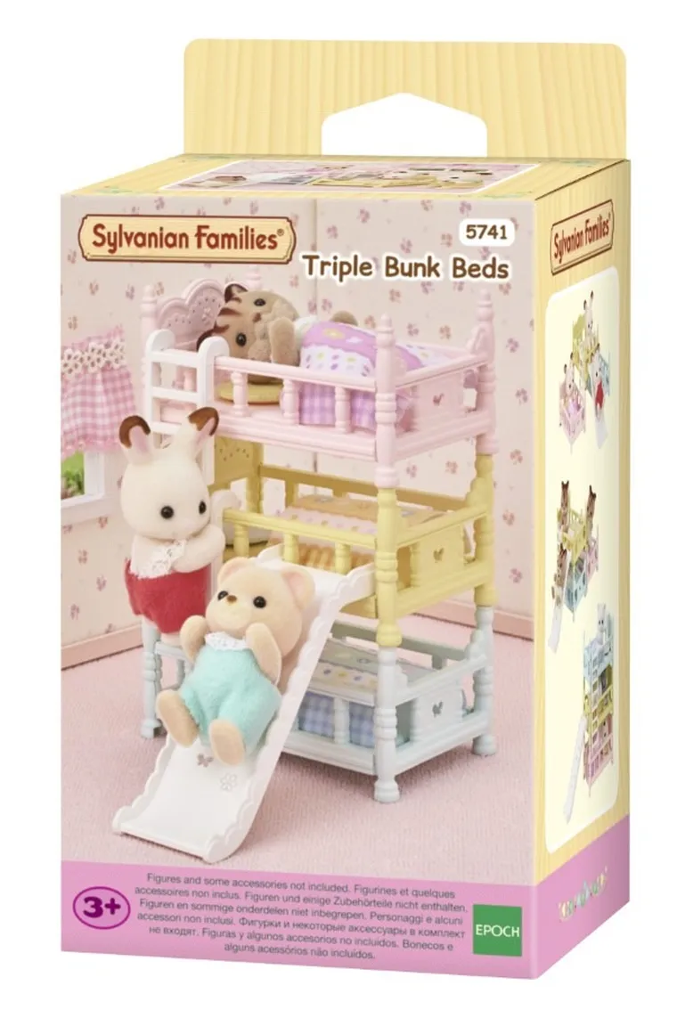Sylvanian Families, Potrójne łóżko, zestaw z akcesoriami, 5741