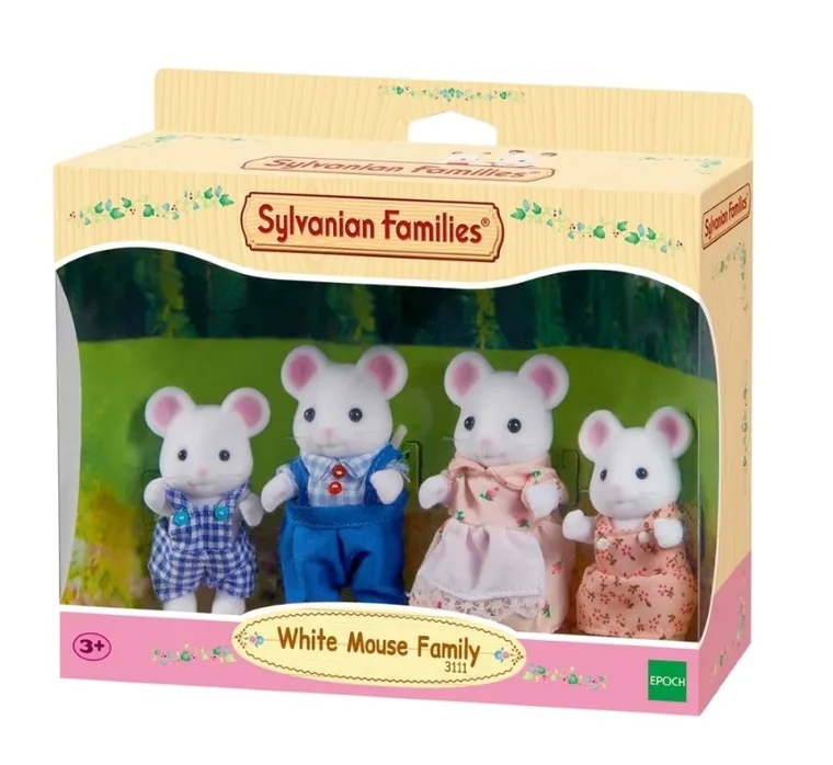 Sylvanian Families, rodzina białych myszek, zestaw figurek, 4121