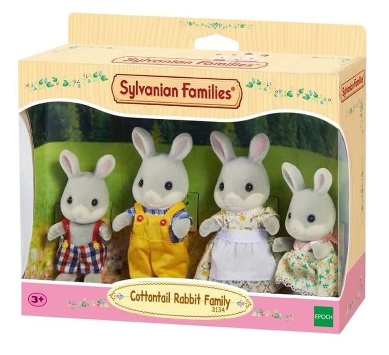 Sylvanian Families, rodzina szarych króliczków, zestaw figurek, 4030
