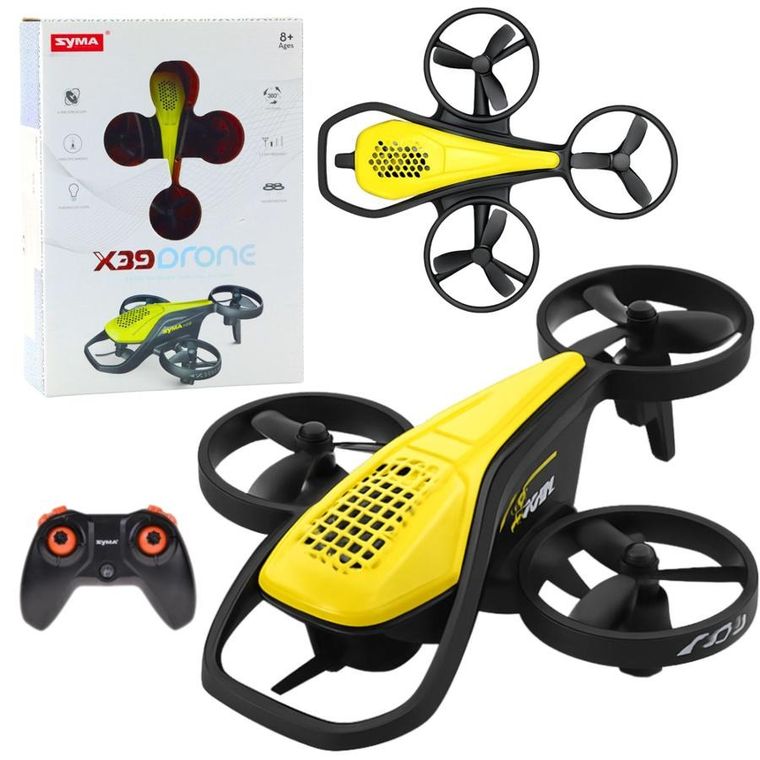 Syma, X36, mini dron zdalnie sterowany, czteroosiowy, żółty