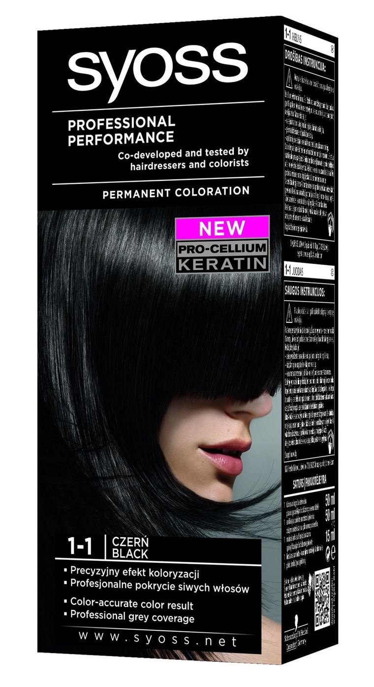 Syoss, Czerń, farba do włosów nr 1-1