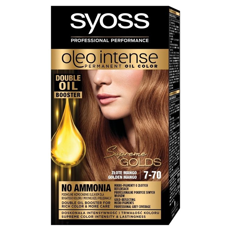 Syoss, farba do włosów, Oleo 7-70, złote mango