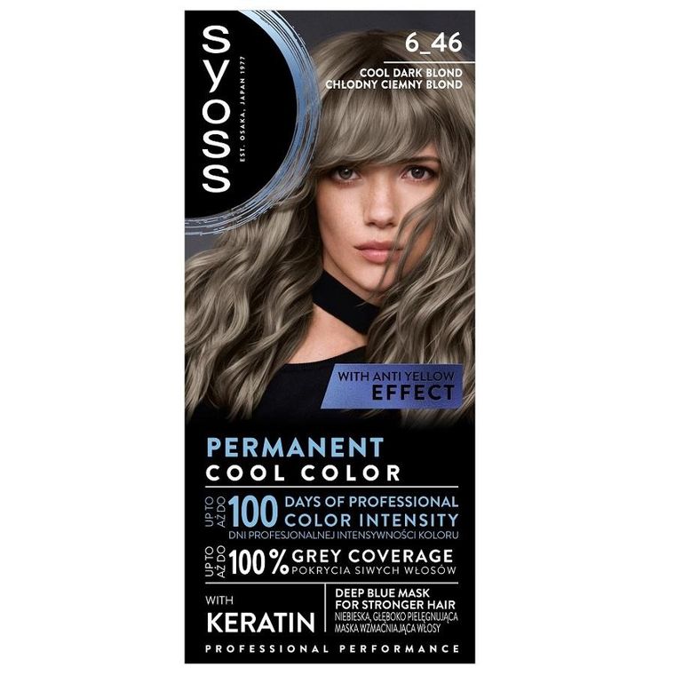 Syoss, Permanent Cool Color, farba do włosów, 6_46 Chłodny Ciemny Blond