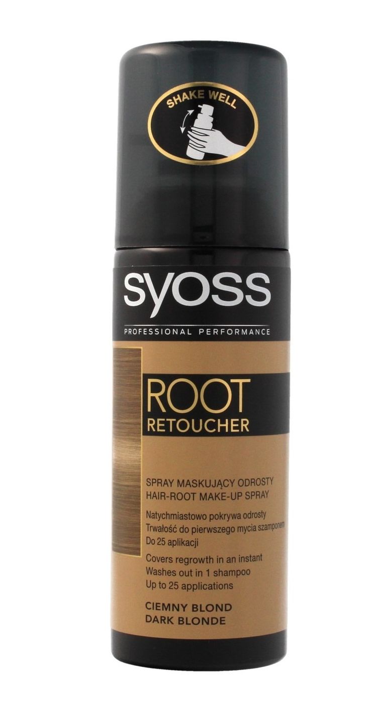 Syoss, Root Retoucher, Ciemny Blond, spray maskujący odrosty, 120 ml
