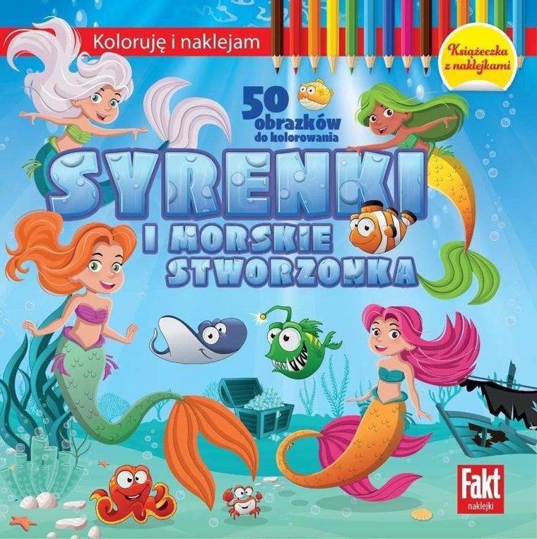 Syrenki i morskie stworzenia. Koloruję i naklejam